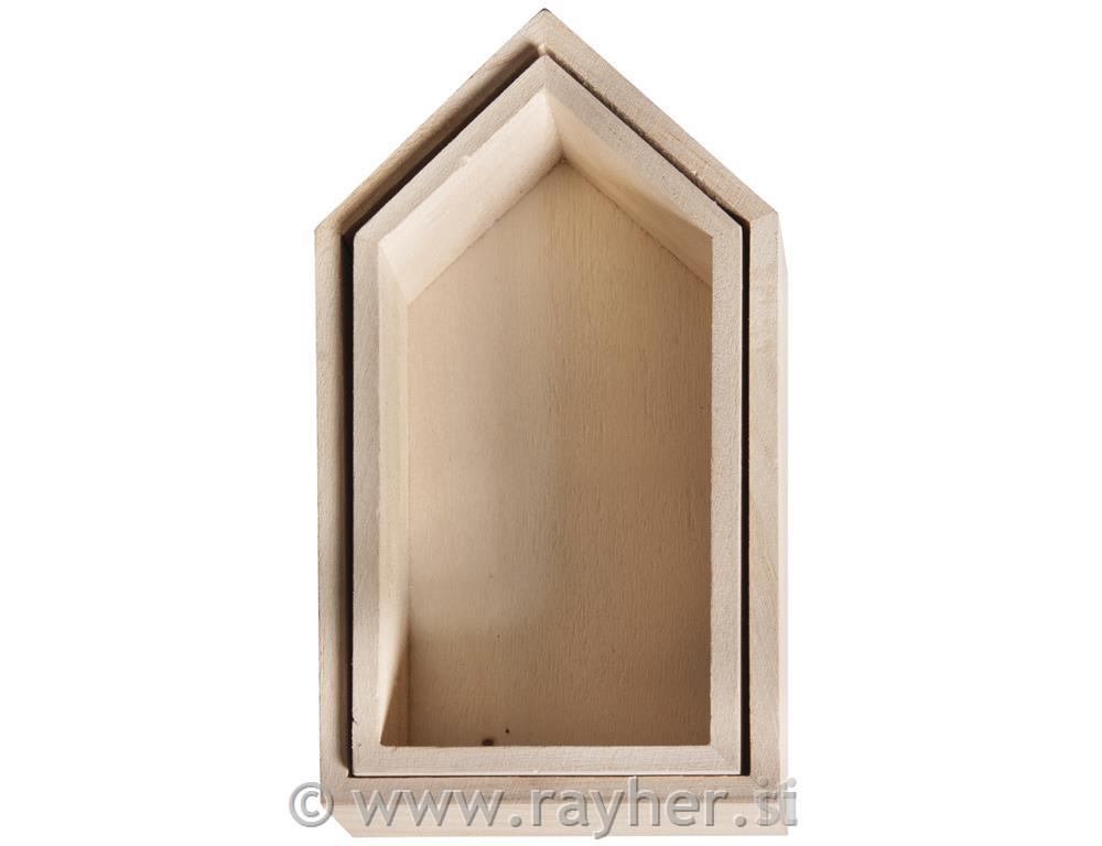 Drvena kućica set 2, 17x9x4cm+15x7.5x4cm