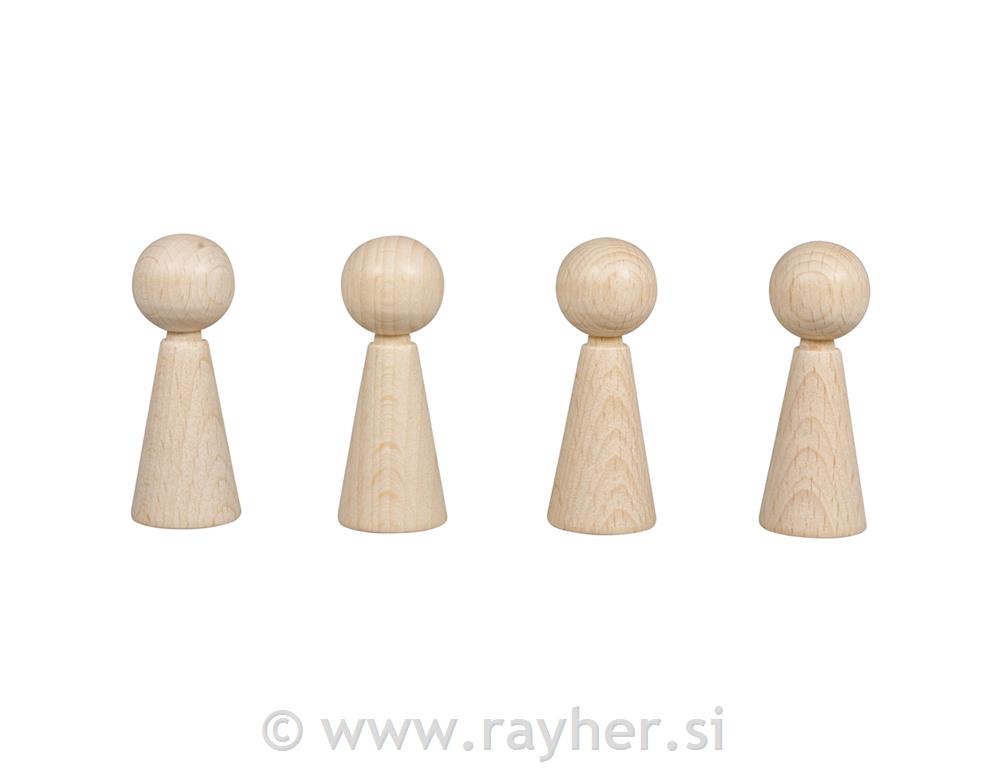 Igralne figure, lesene, 6 cm, set 4
