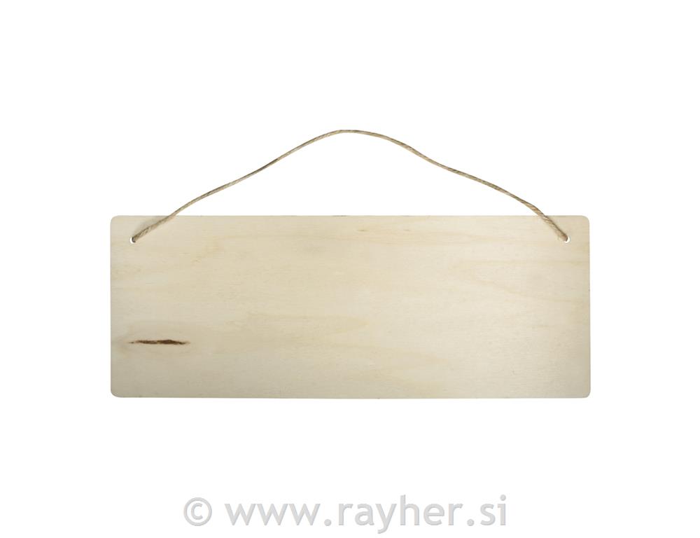 Lesena tabla Pravokotnik, 40x15x0.6cm,za obesit