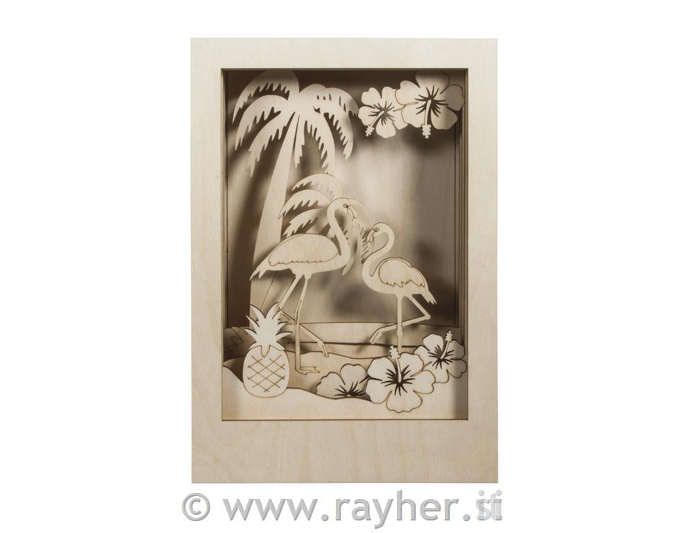 Drvena zagonetka 3D Flamingo, 20x30x6.7cm,