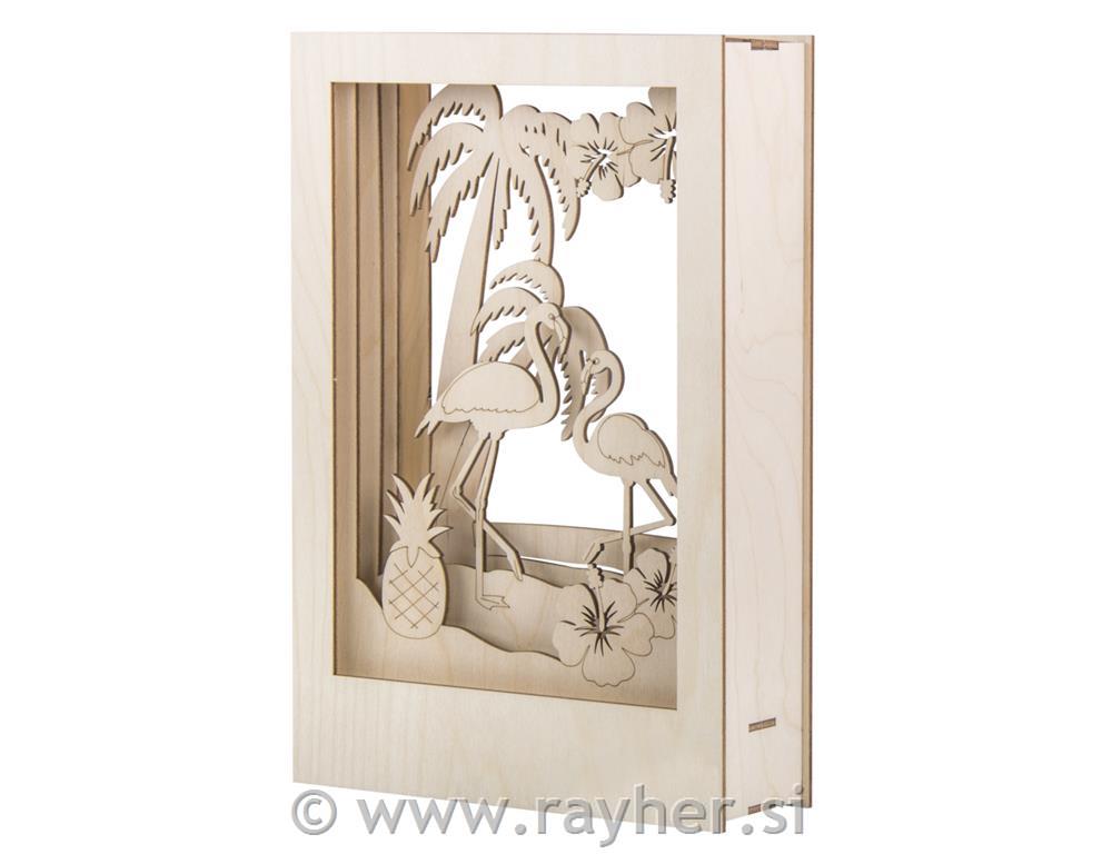 Drvena zagonetka 3D Flamingo, 20x30x6.7cm,