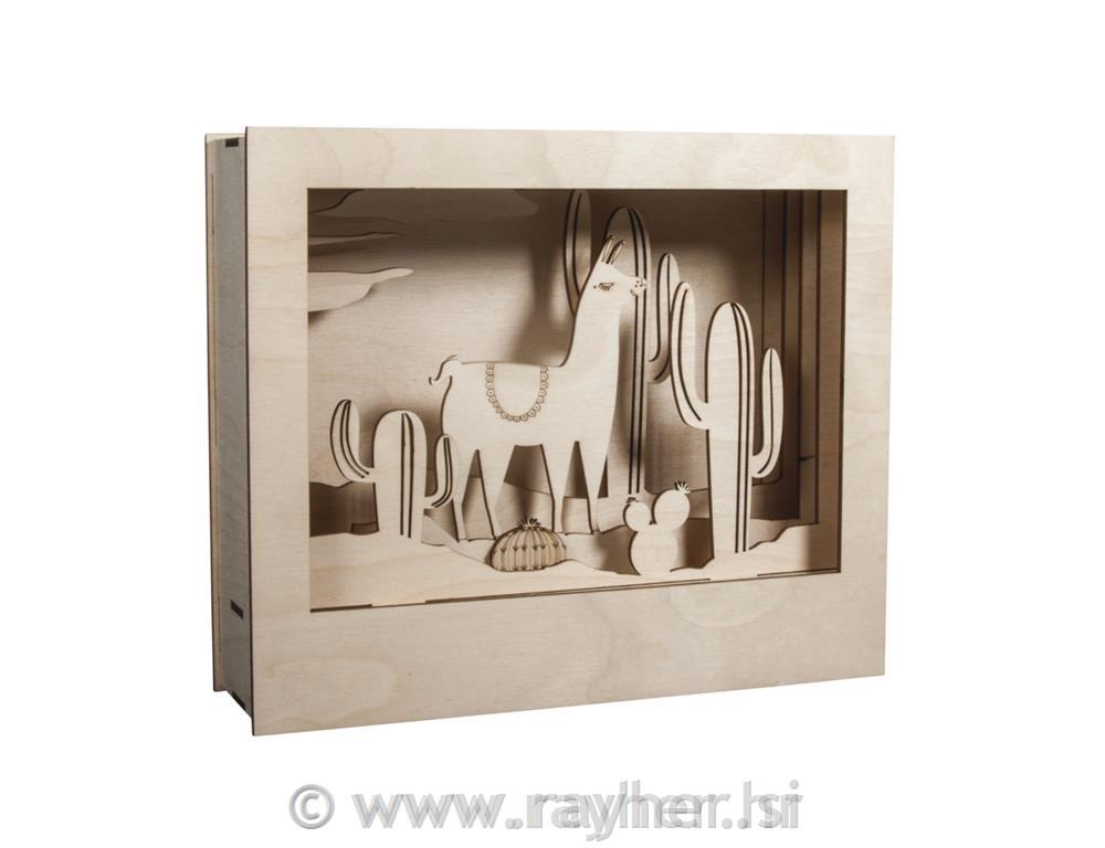 Drvena zagonetka 3D Lama, 24x20x6.9cm