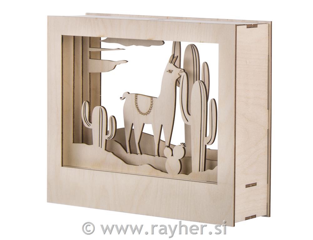 Drvena zagonetka 3D Lama, 24x20x6.9cm