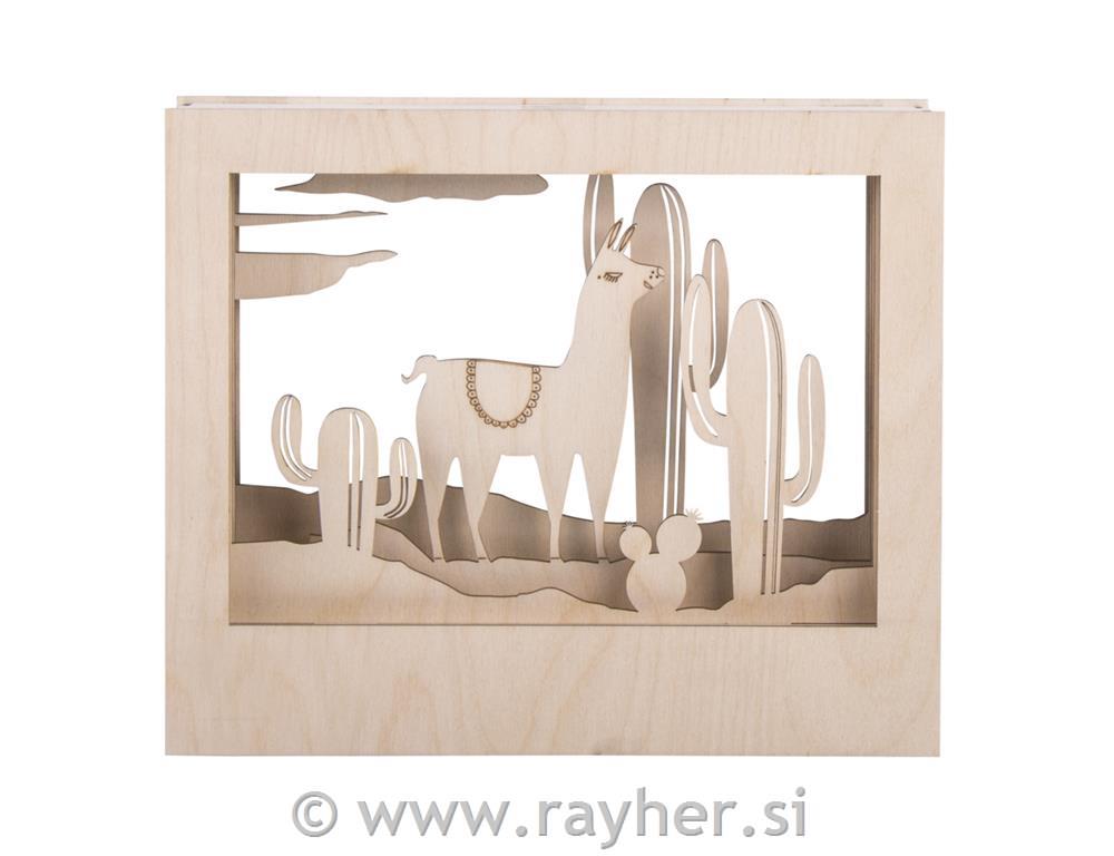 Drvena zagonetka 3D Lama, 24x20x6.9cm