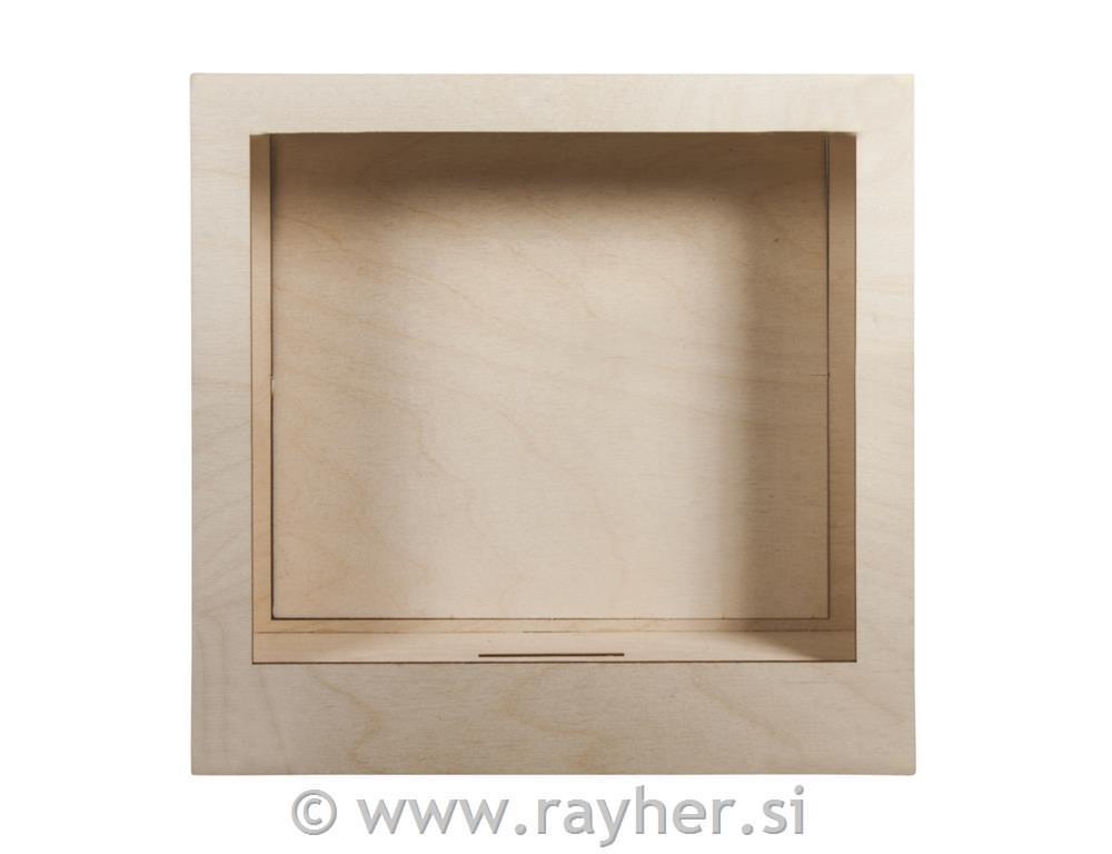 Drveni okvir 3D, 24x24x6.6cm, 8-dijelni,za sastaviti