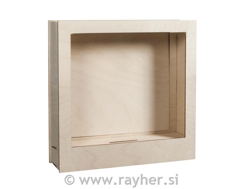 Drveni okvir 3D, 24x24x6.6cm, 8-dijelni,za sastaviti