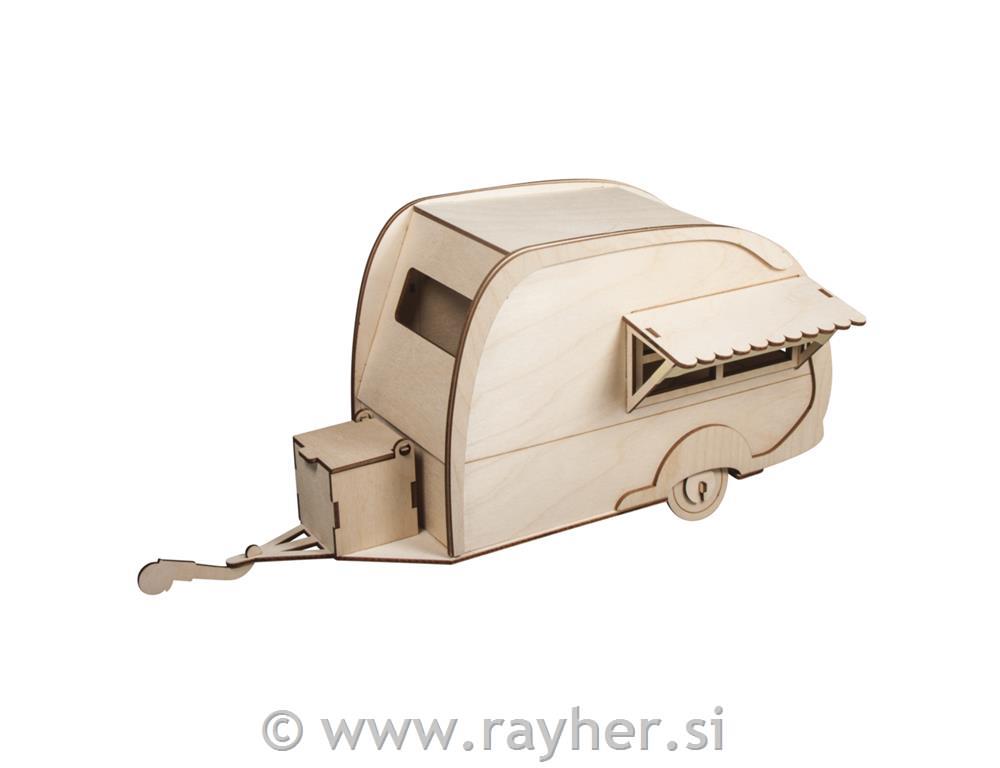 Lesena sestavljanka Prikolica, 36x18x15cm, 40-delna