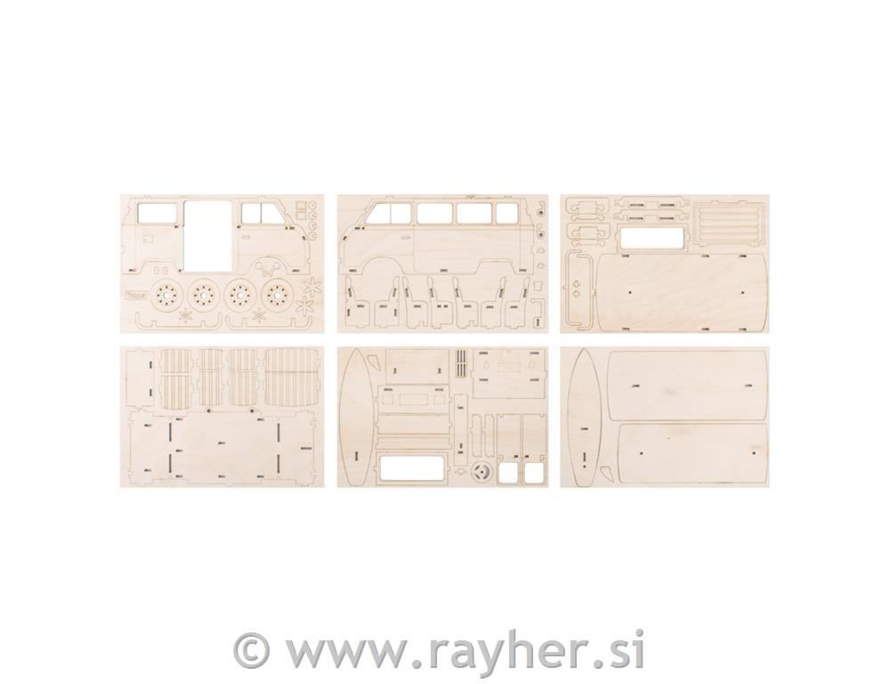 Drvena zagonetka Kamper, 30x13x17cmdijelno