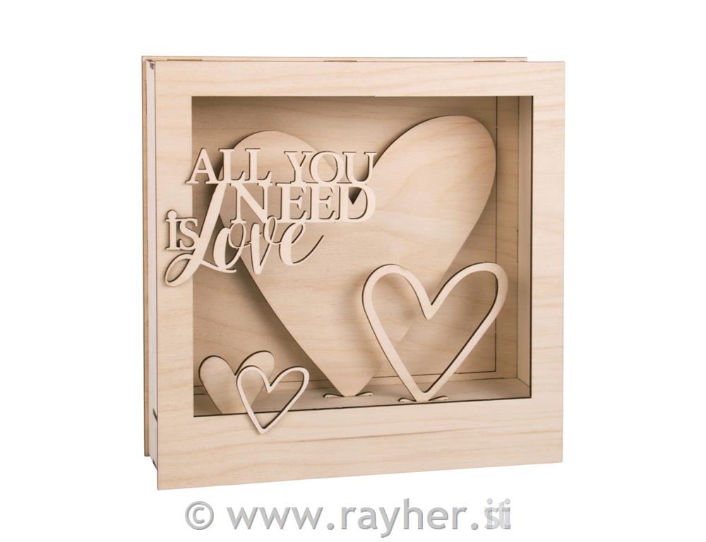 Drvena slagalica All is love 24x24x6,3cm