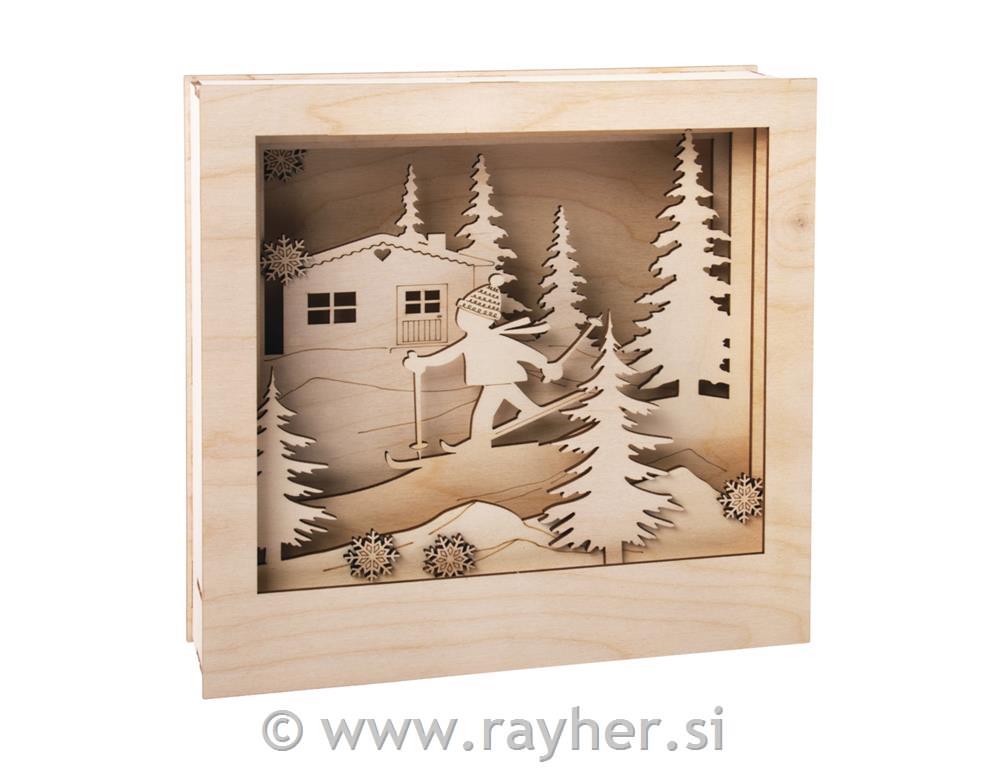Drvena slagalica Zimska idila 24x24x6,3
