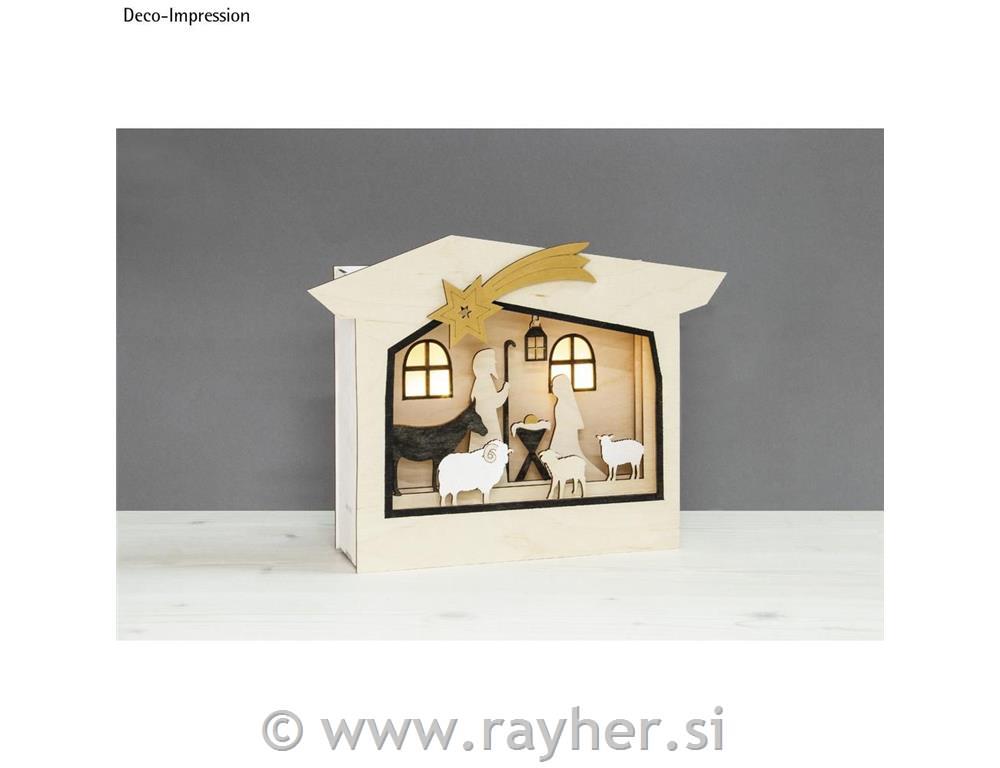 Wood.constr.3D motif-frames,FSCMixCred.24x24x6.3cm, crib, 13-part, box 1Setnatural