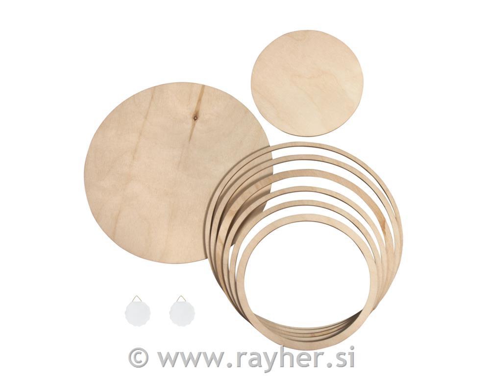 Drveni krugovi/kolutovi14,9 -24,7 cm 8-dijelni set