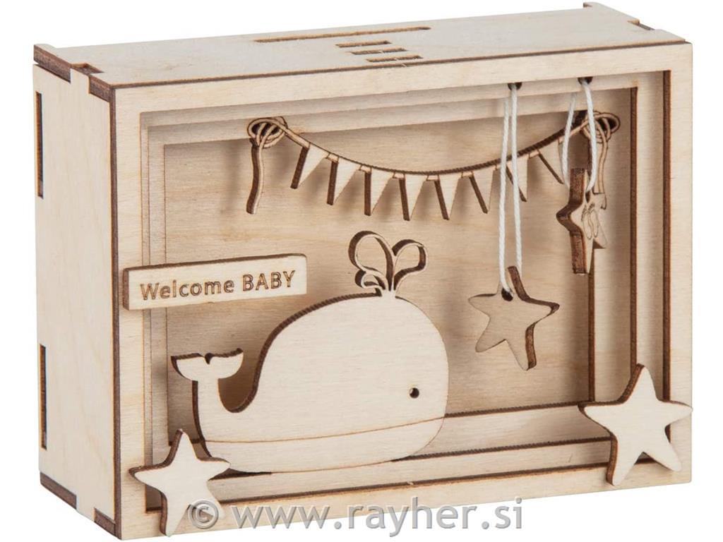Drvena 3D kutija za poklon "Baby"