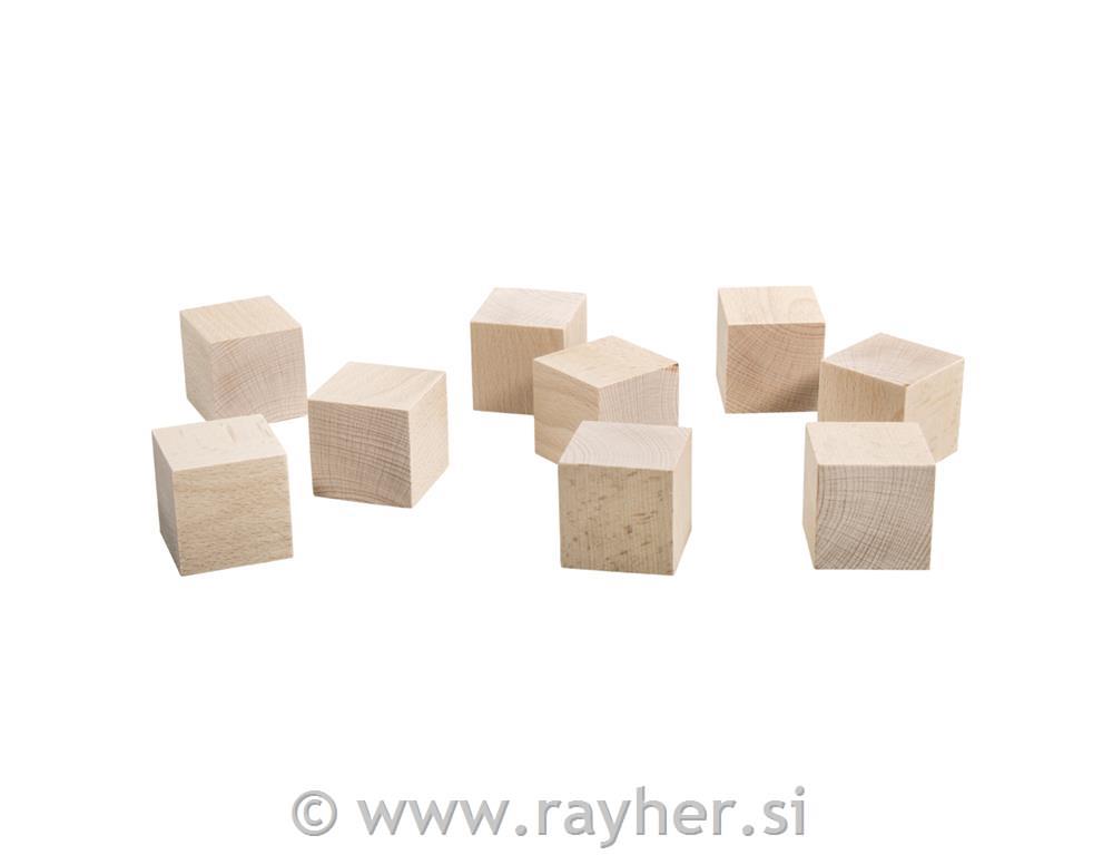 Drvene kocke, natur, 4.5x4.5x4.5cm,set 9
