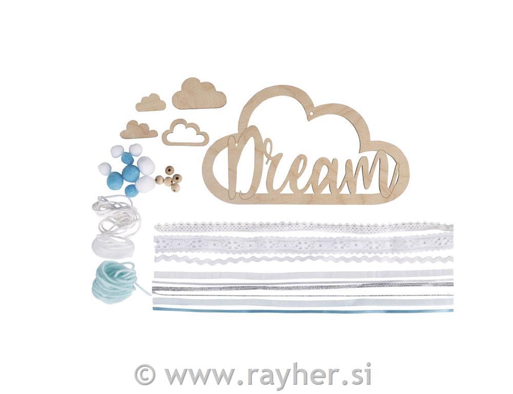 Kreativni set Dream, plavi,drveni oblak