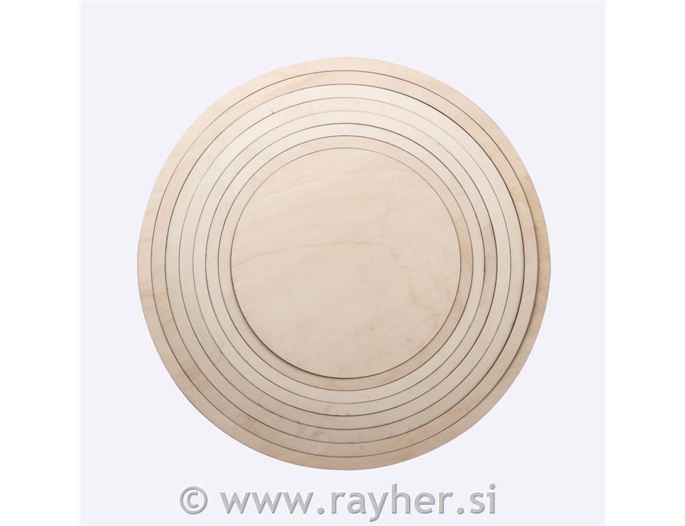 Leseni disk z obroči, 60cm, 8-delni set