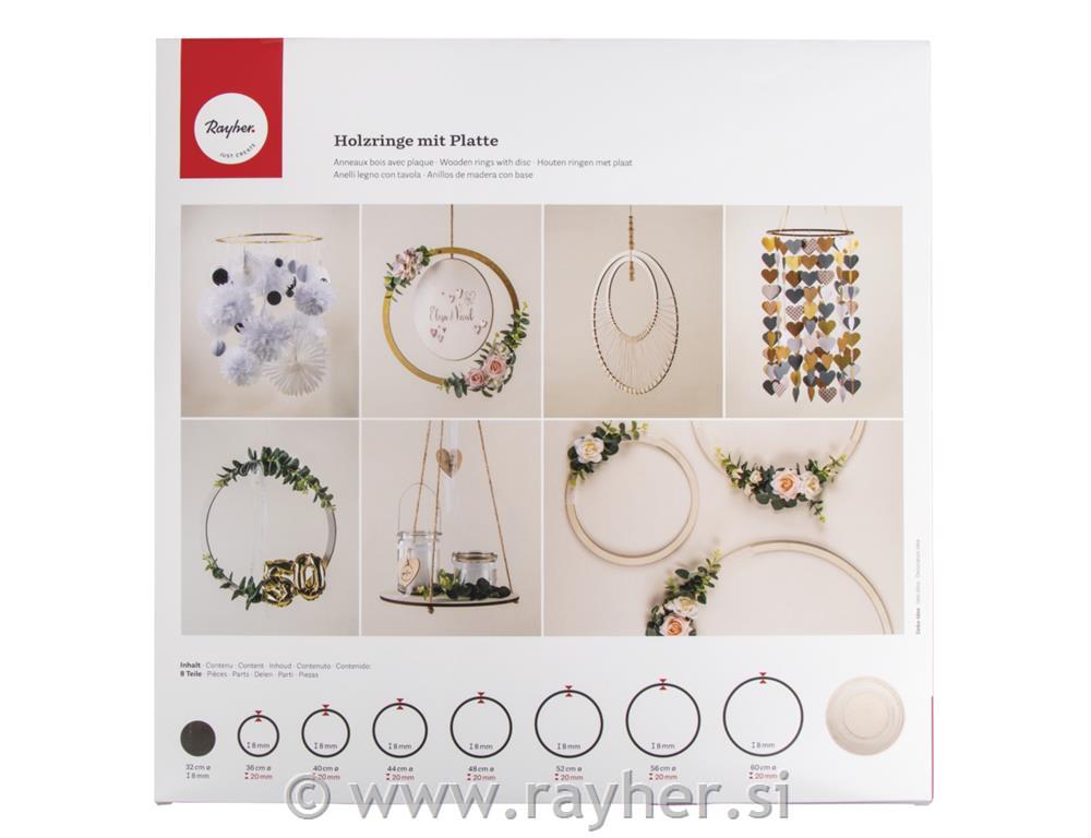 Leseni disk z obroči, 60cm, 8-delni set