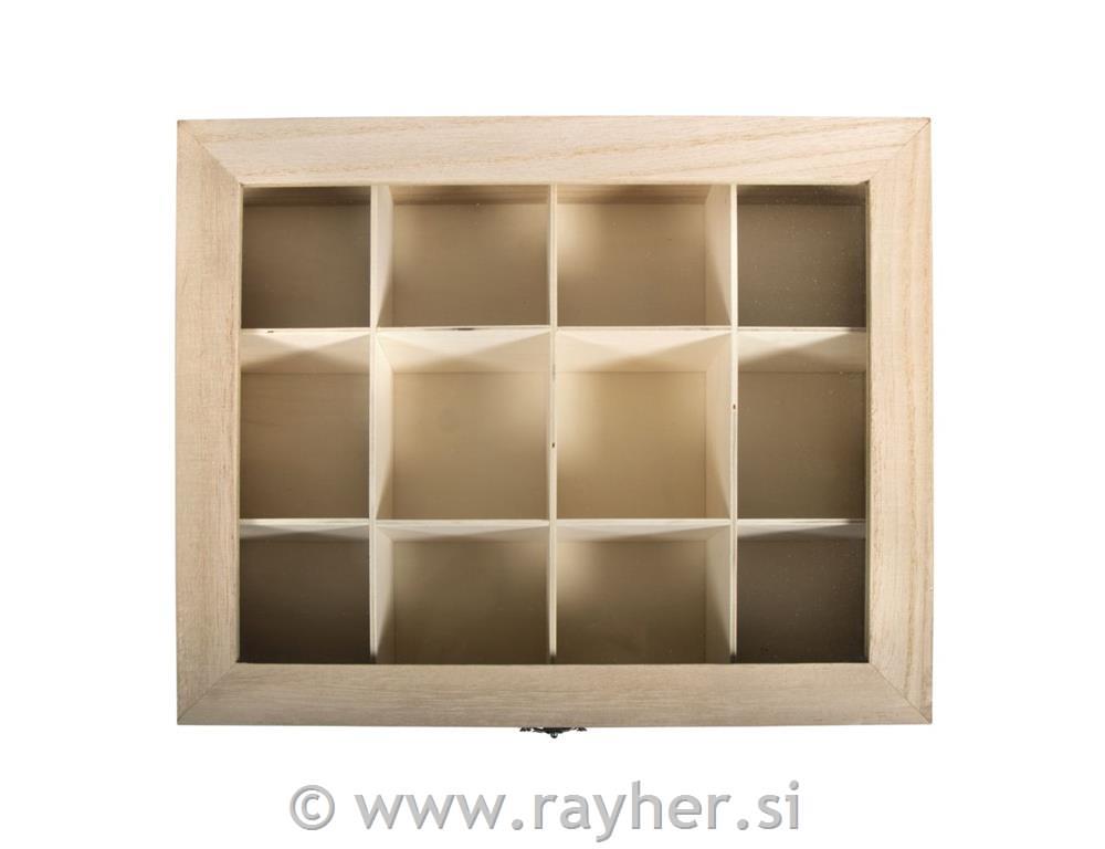 Drvena kutija za čaj, 28.5x23.5x9cm