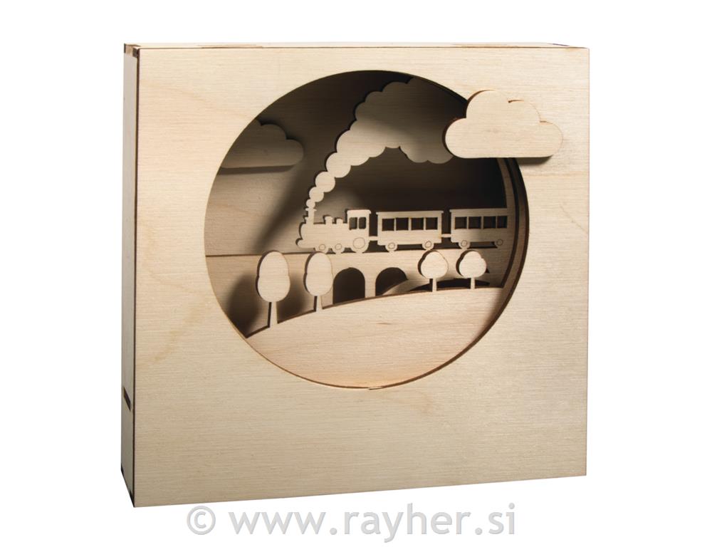 Drvena sestavljanka 3D, Vlak, natur, 13