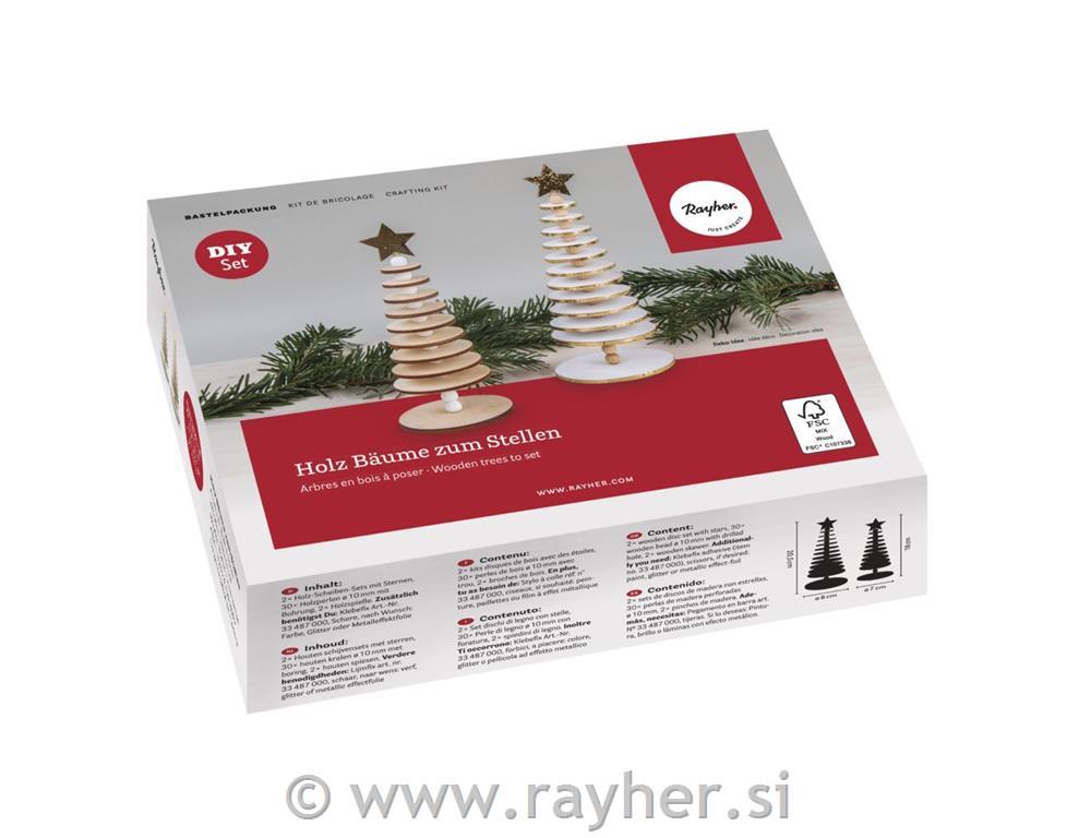 CK: Wood.trees to set, FSCMixCredit2 sizes, box 2pcsnatural