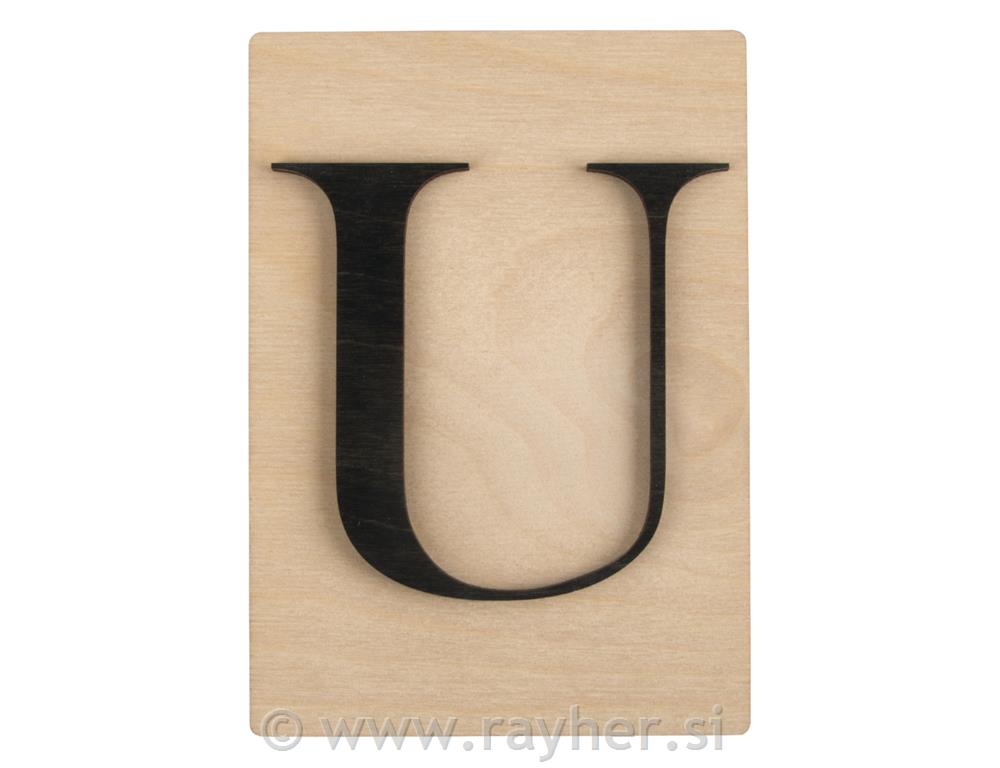 Drveno slovo U; 10,5x14,8cm