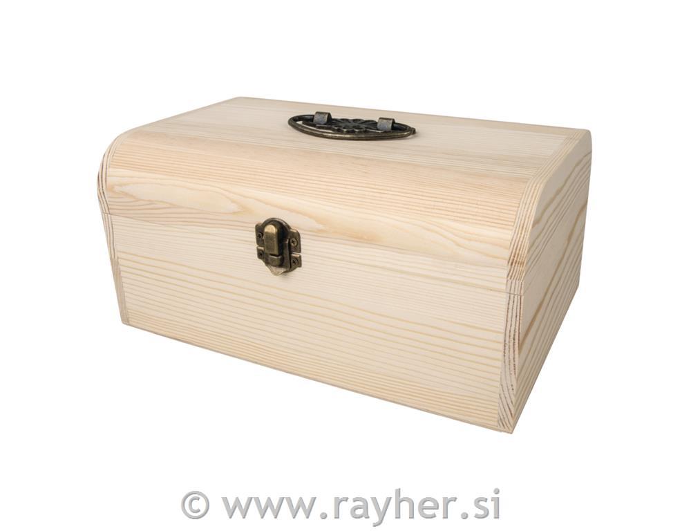 Drveni kofer s metalno ručico,24,5x16,5x11,5cm