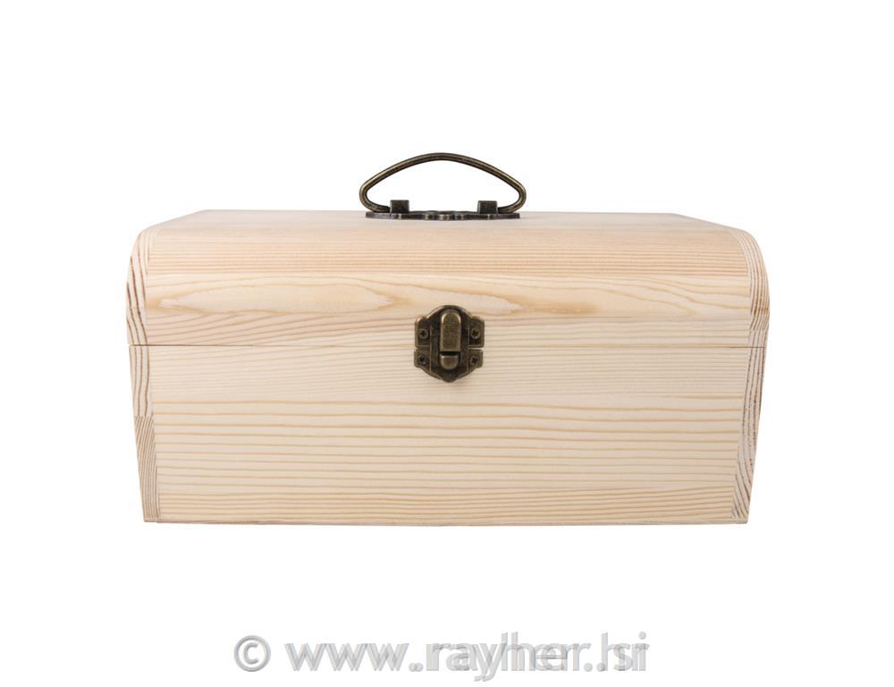 Drveni kofer s metalno ručico,24,5x16,5x11,5cm