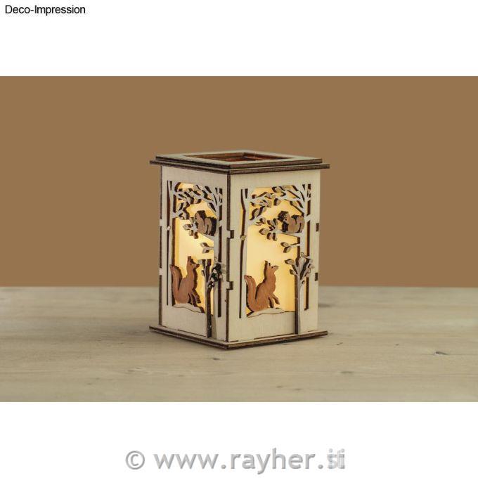 Lesena sestavljanka Lanterna gozd 8.5x8.5x11.7cm, 15 delna