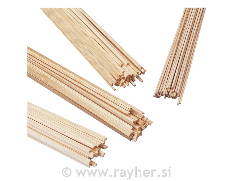 Lesena palica borova, kvadratna, 10x10 mm, dolžina 1 m