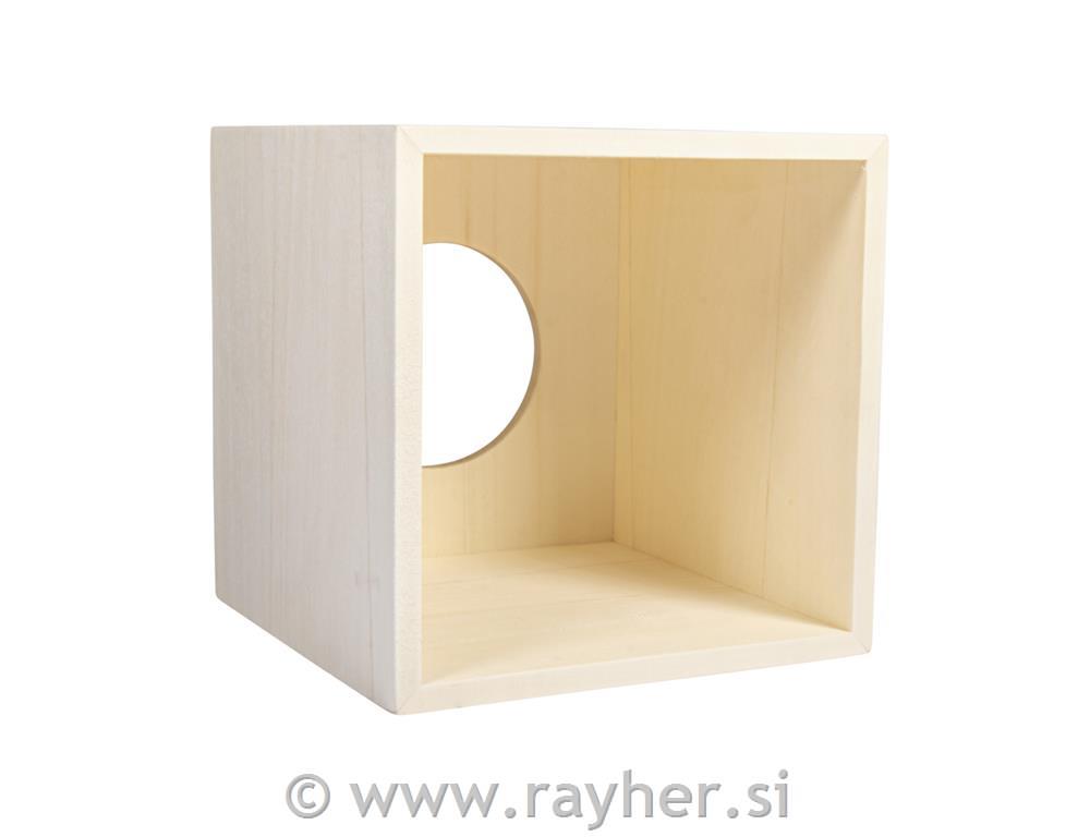 Lesena škatla za robčke, 14x14x14cm