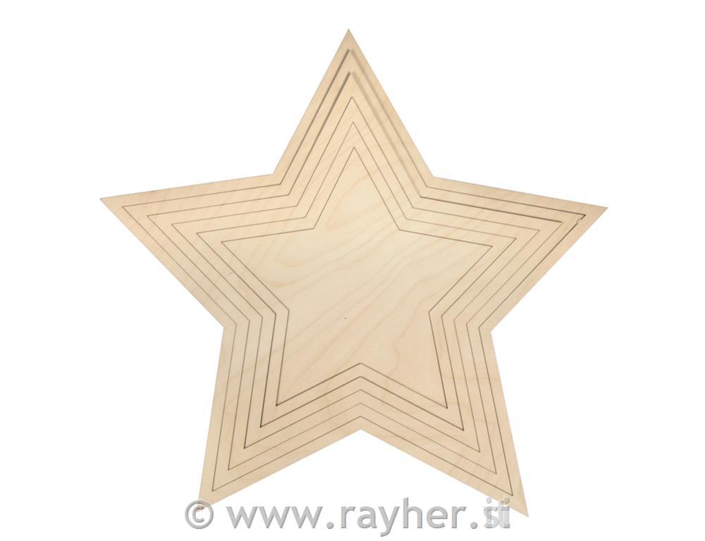 Zvezde lesene 22,5-42,5 cm set 6