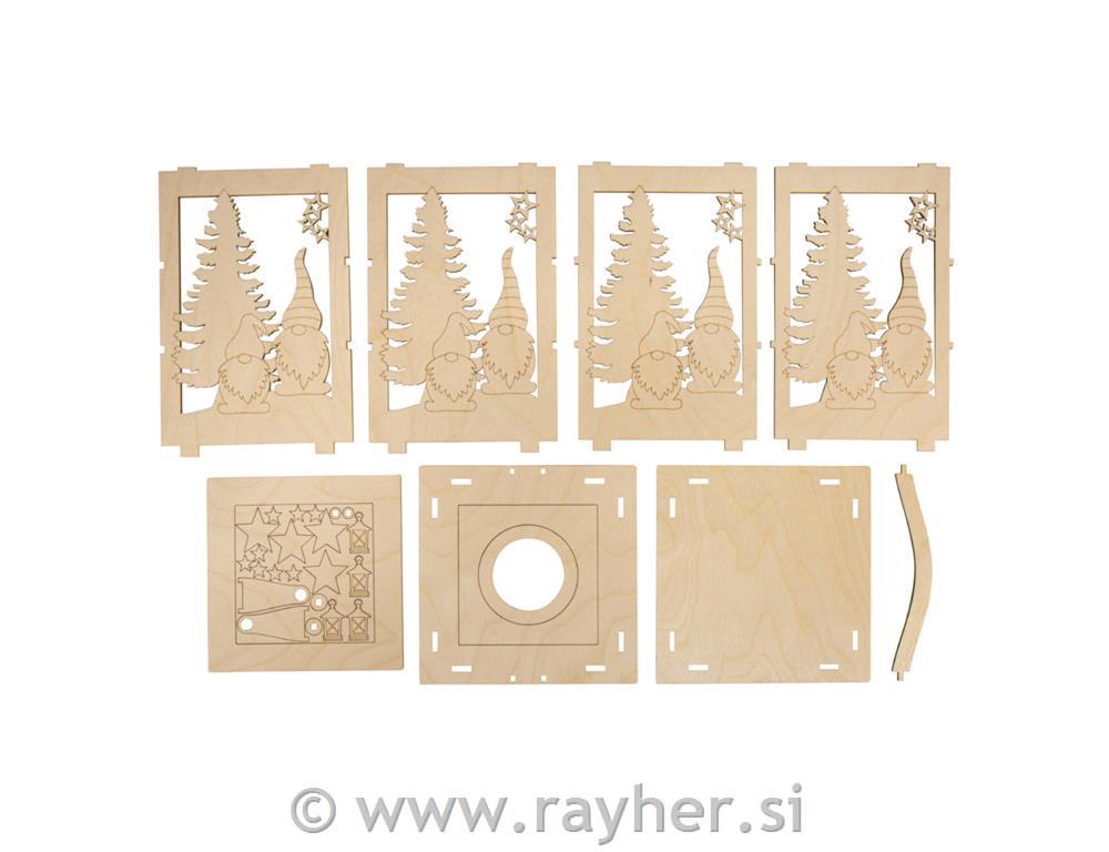 Wood lantern w.handle,FSCMixCrednatural