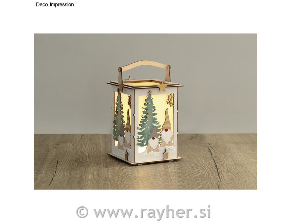 Wood lantern w.handle,FSCMixCrednatural