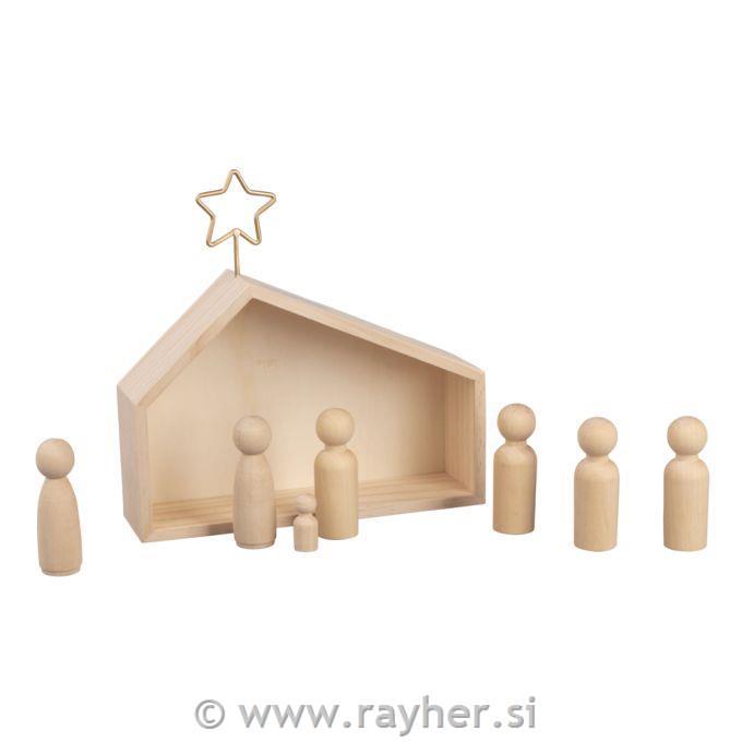 Jasle - staja i figure set 9; 22x5,6x21,5cm