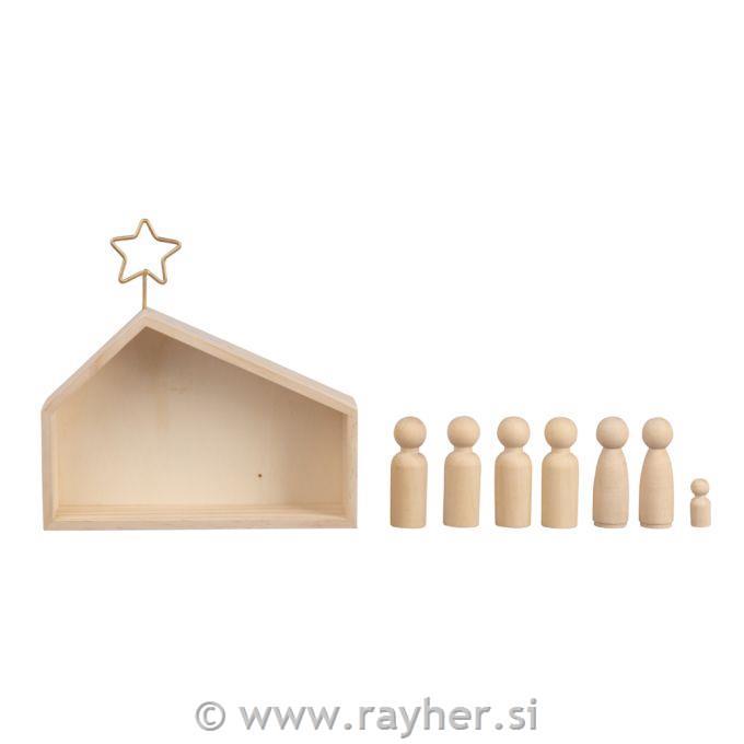 Jasle - staja i figure set 9; 22x5,6x21,5cm