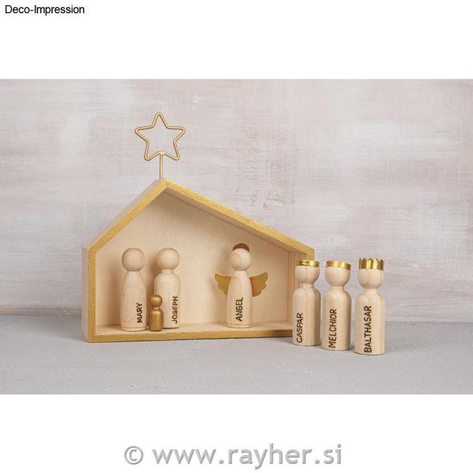 Jasle - staja i figure set 9; 22x5,6x21,5cm