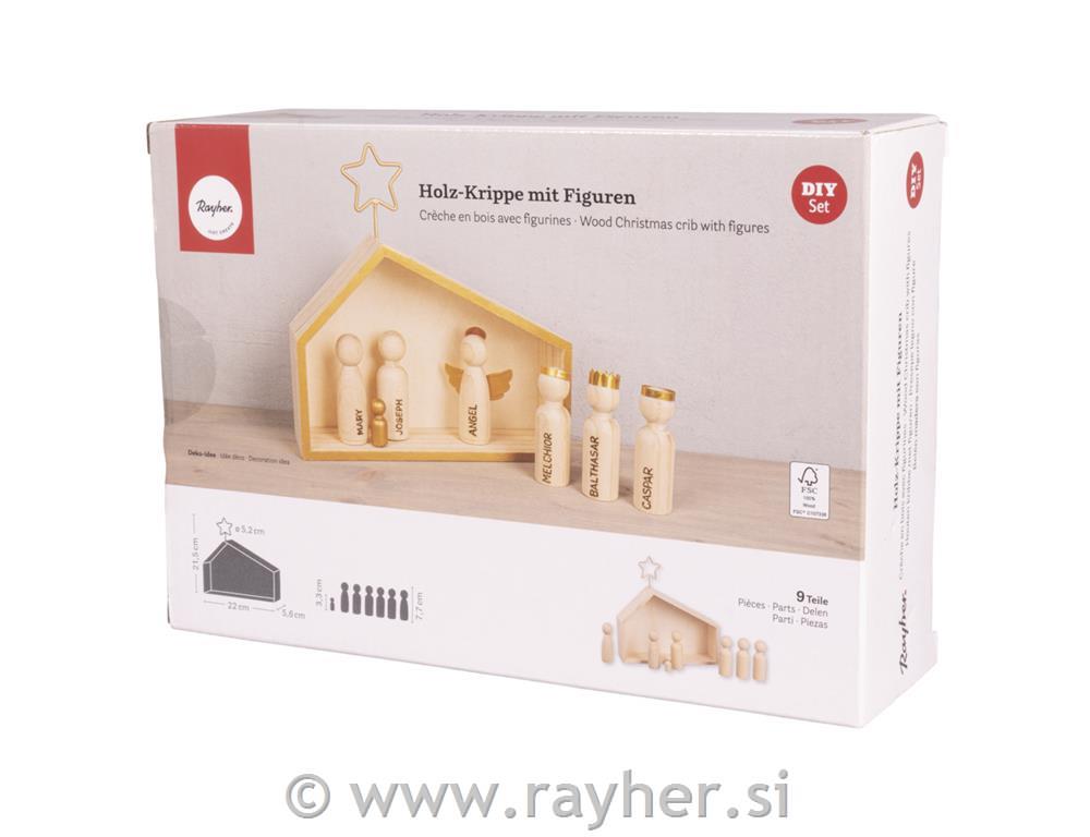 Jasle - staja i figure set 9; 22x5,6x21,5cm