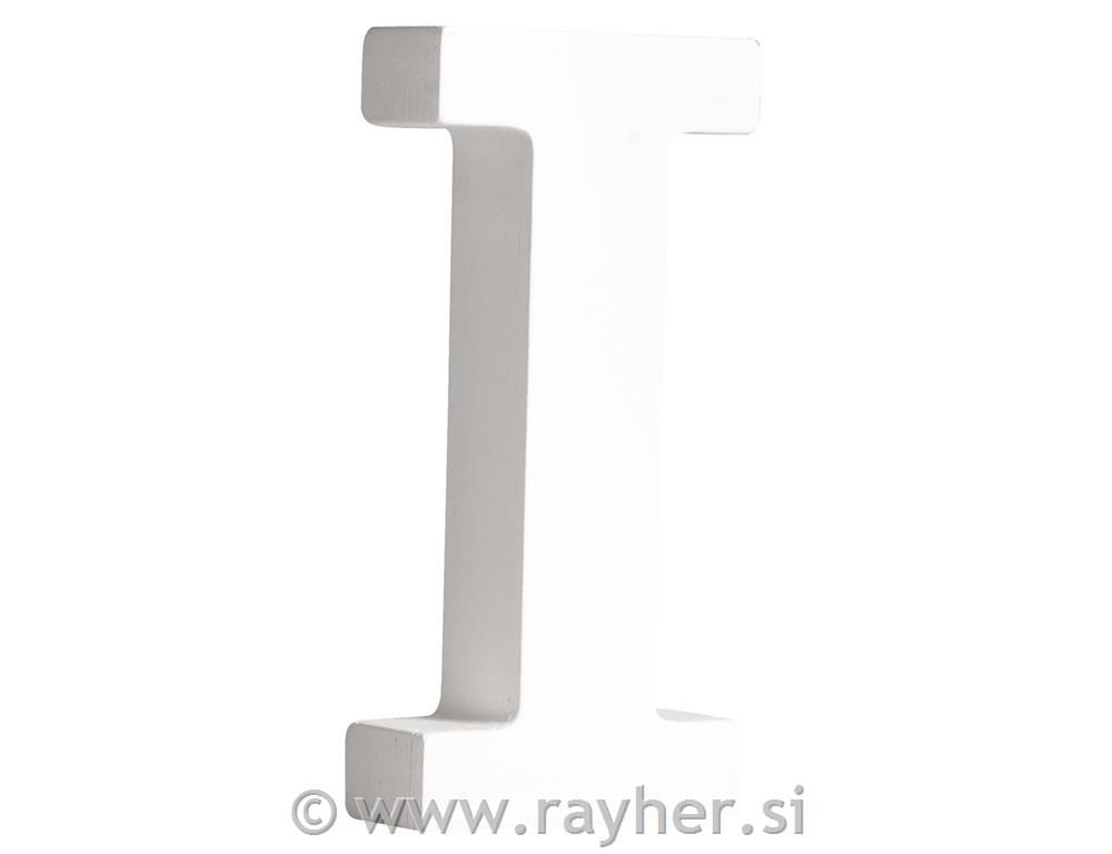 Drveno slovo "I", bijelo, 11cm, 2cm
