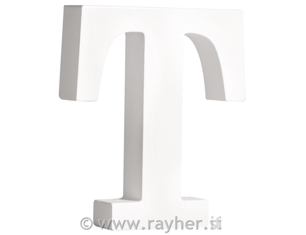 Drveno slovo "T", bijelo, 11cm, 2cm