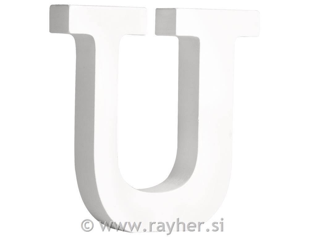 MDF letter "U" , white, 11cm, 2cm