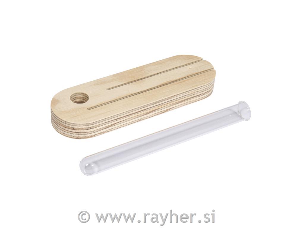 Wooden test tube rack, FSC Mix Credit, 16x5x16cm, for cards, box 1set