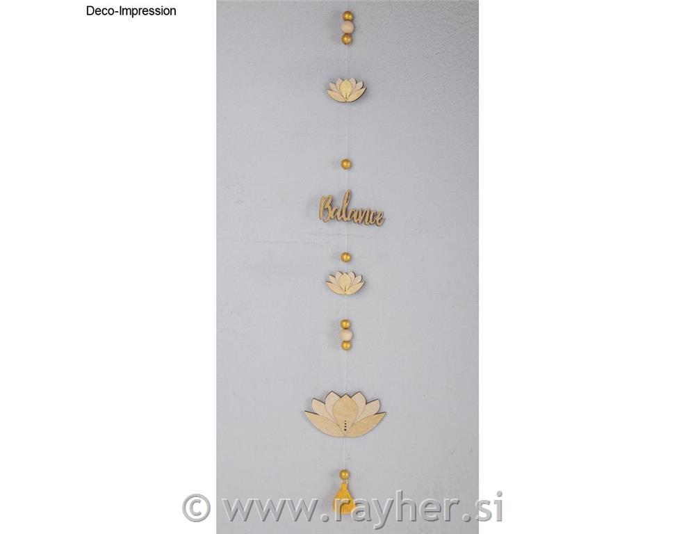 Leseni okraski "Balance", 3-10cm, set 5