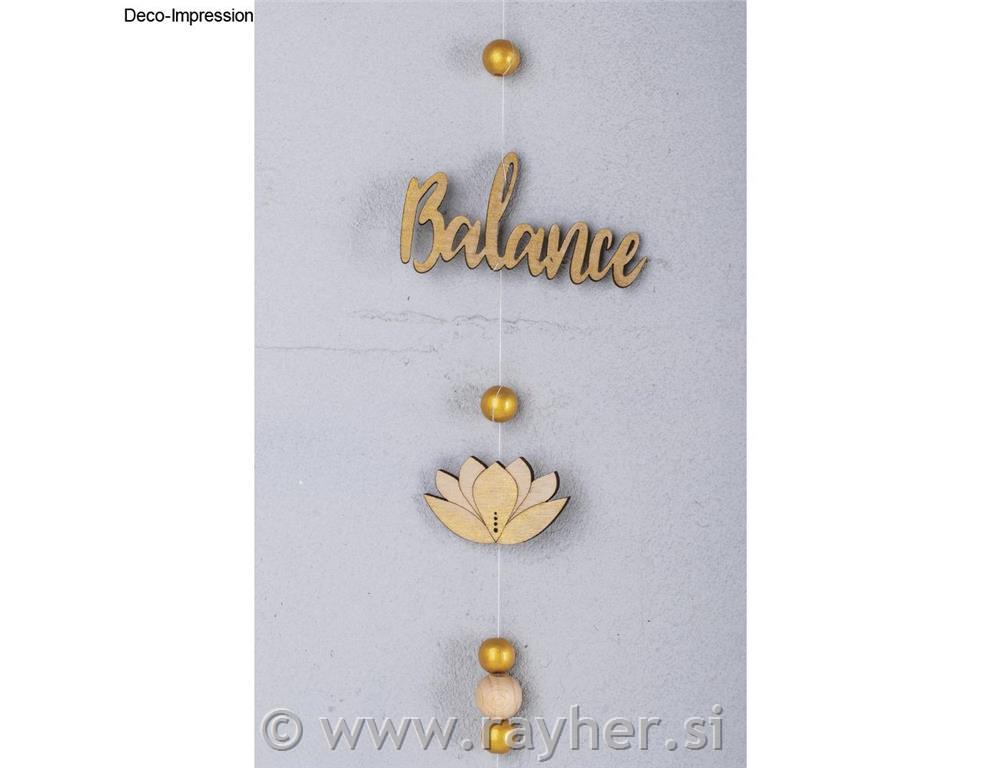 Leseni okraski "Balance", 3-10cm, set 5