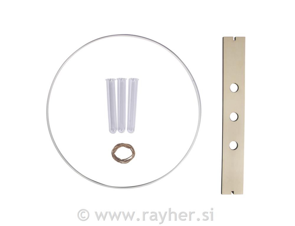 CK Deco ring+wood board, FSC Mix Credit,o 35cm, + acrylic test tube, box 1set