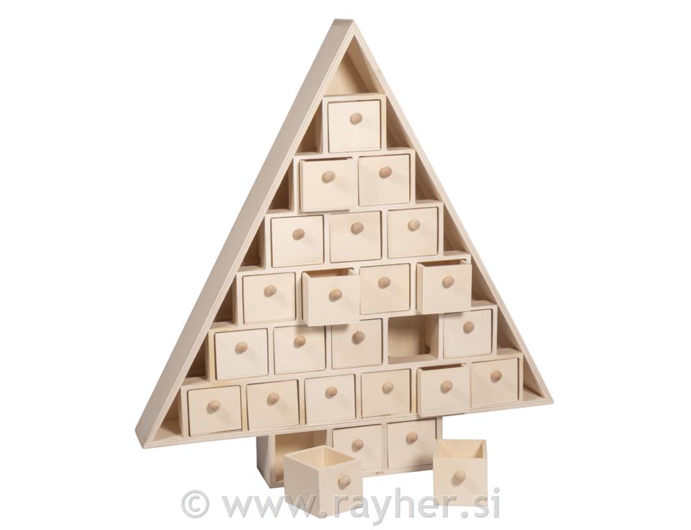 Smrečica adventski kalendar 38,5x40,5x5,5 cm