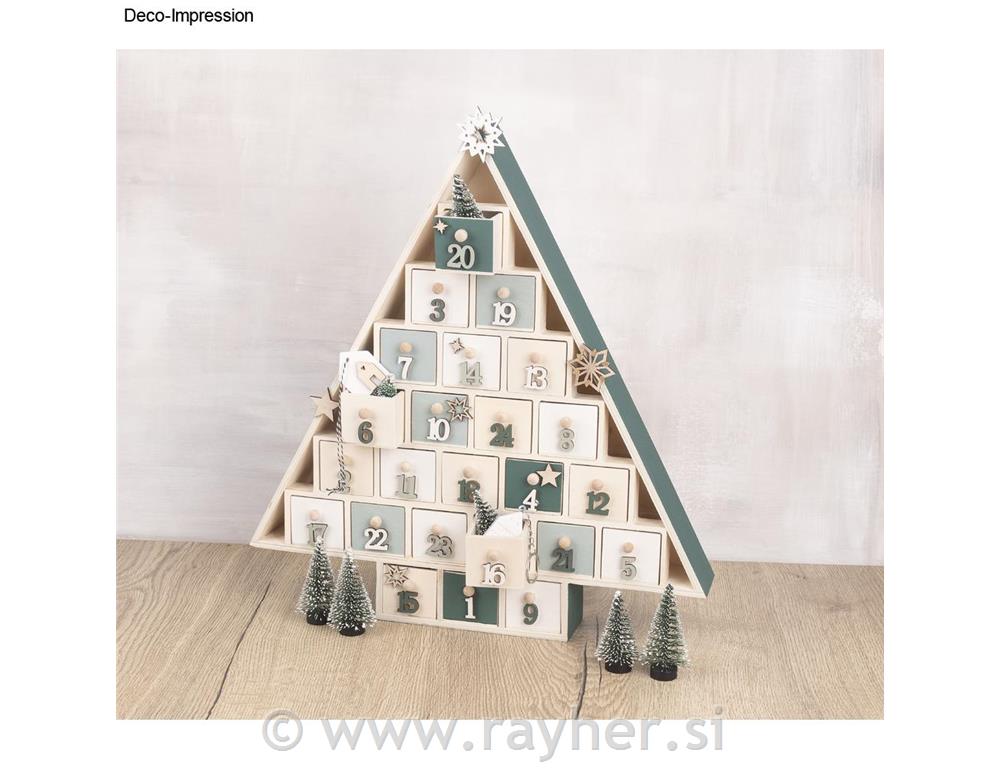 Smrečica adventski kalendar 38,5x40,5x5,5 cm