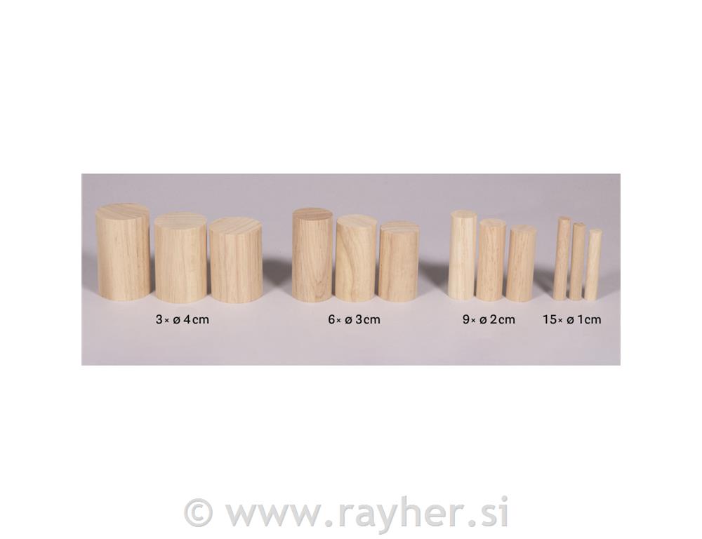 Drvene valjke fi 1-4 cm 99 komada visine5,5-6,5 cm