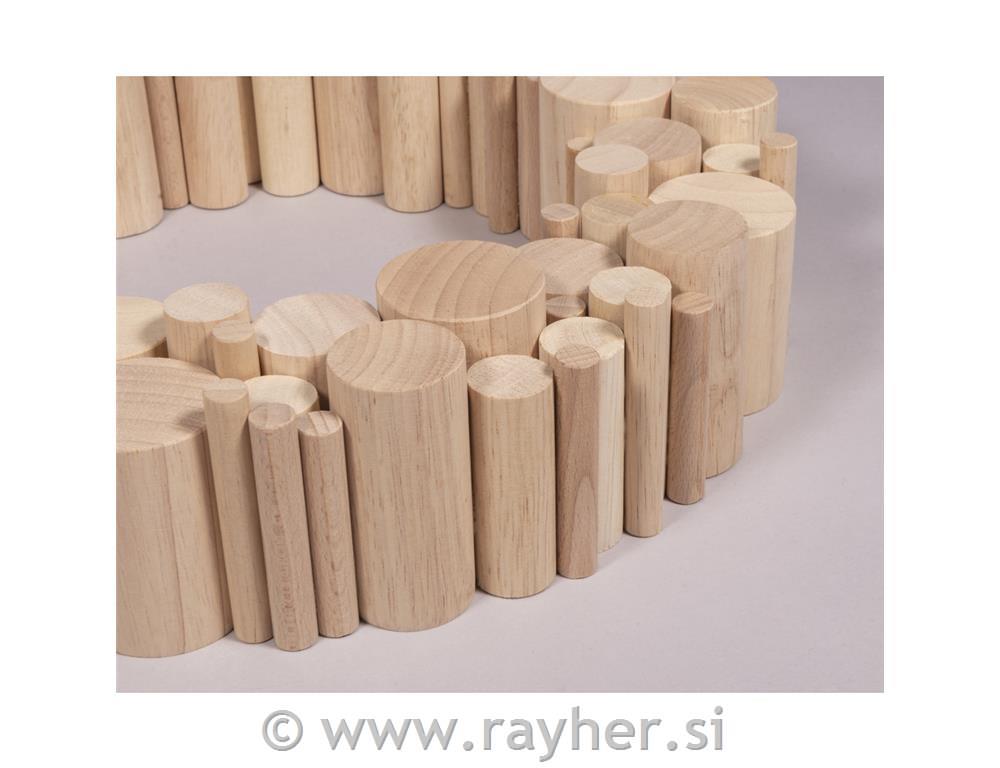 Drvene valjke fi 1-4 cm 99 komada visine5,5-6,5 cm