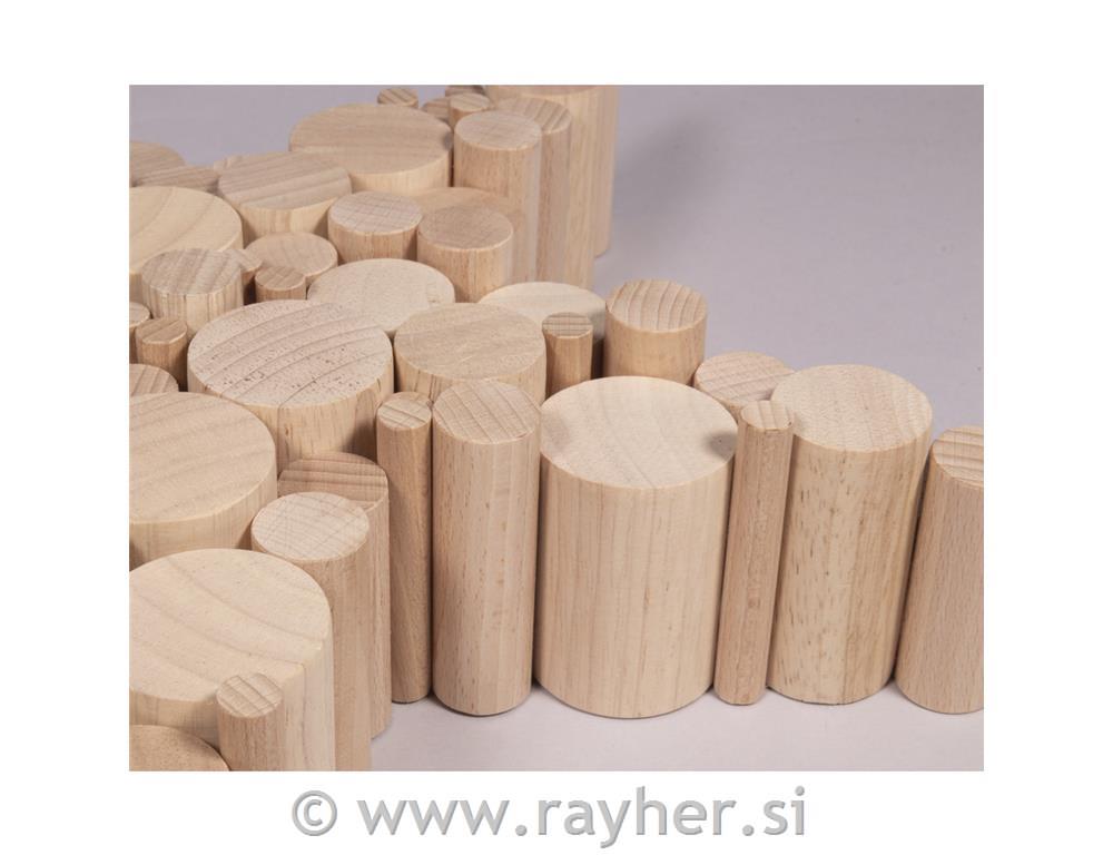 Drvene valjke fi 1-4 cm 99 komada visine5,5-6,5 cm