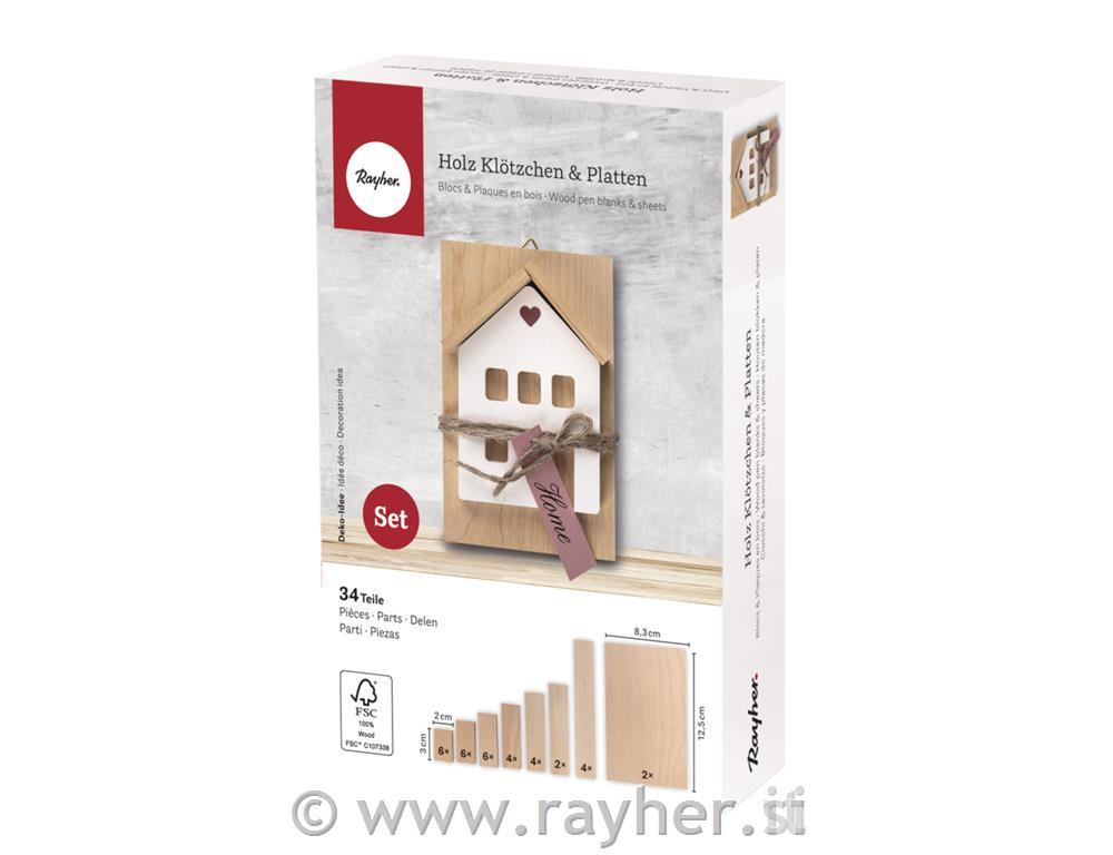 Wood pen blank + plank set 34